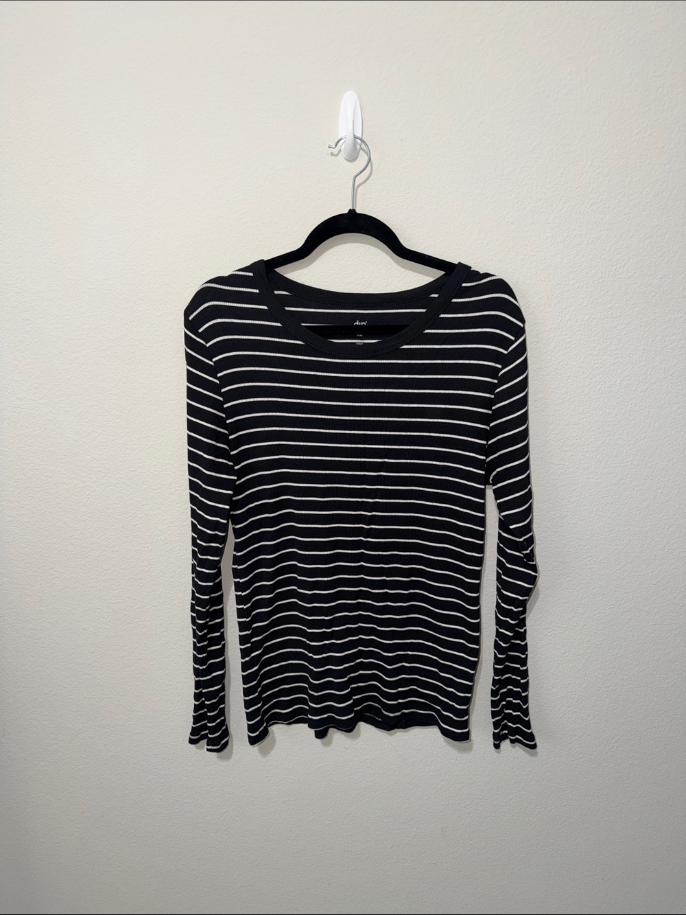 dip Black & White Striped Long-Sleeve Tee. SU26